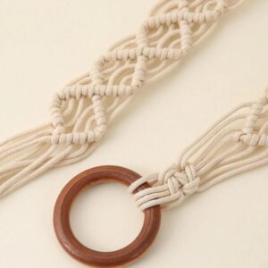 Cinturón blanco tejido en macramé